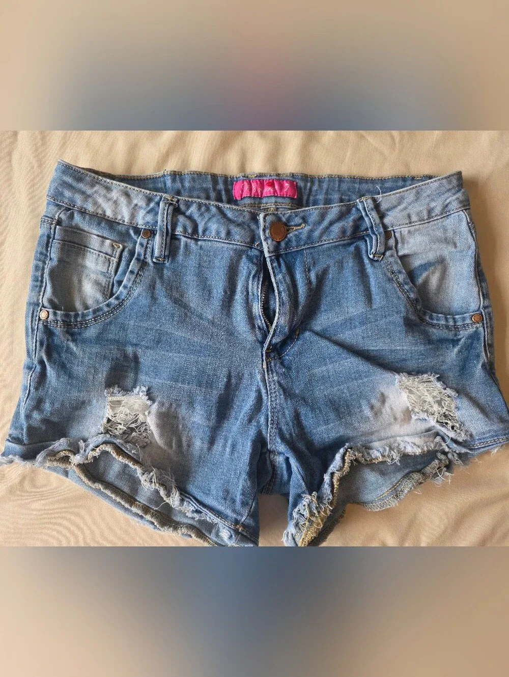 K'smore Denim Distressed Women’s Shorts - Blue